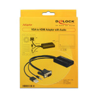 Delock Adapter VGA, DB-15, USB > HDMI
