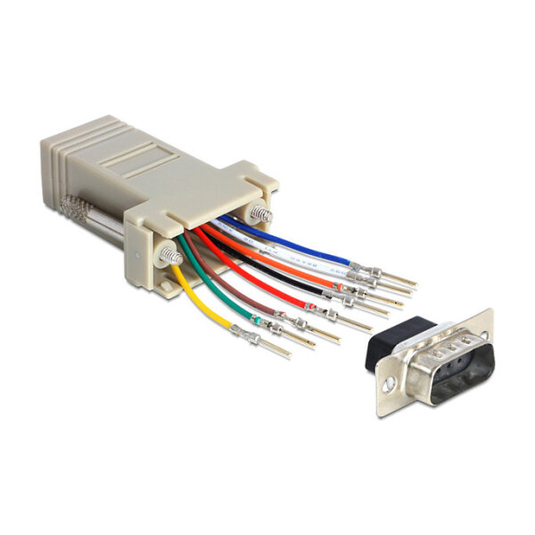 Adapter Sub-D 9 Pin male > RJ45 female assembly kit - Serieller Adapter - RJ-45 (W)