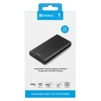 Sandberg 420-63 Powerbank 38400mAh 100W 2xUSB-A/USB-C...