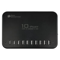 GoodConnections USB Desktop Schnellladestation 120W 10-Port USB-A Schwarz