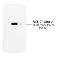 GoodConnections Charger 140W USB-C QC5.0 incl. 1,2m USB-C Cable Weiß