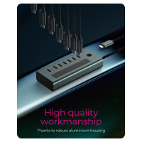 ICY BOX IB-HUB1457-C31 USB-C HUB 7-Port 7xUSB-C Display