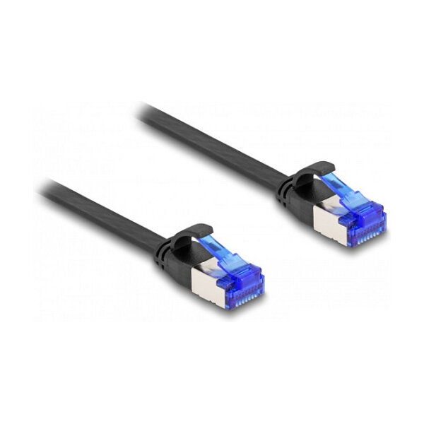 DeLock Patchkabel CAT6a RJ45 U/FTP Flachband 1m Schwarz