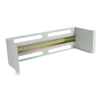 ALLNET Gerätehalter für Hutschiene/DIN-Rail Geräte T150mm/3HE Lichtgrau Frontmontage