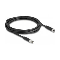 Delock M8 4 Pin Kabel A-kodiert Stecker zu Buchse PUR (TPU) 3 m
