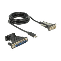 USB C > Adapter Seriell 9 Pin Stecker + 25 Pin Adapter FTDI Delock