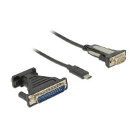 USB C > Adapter Seriell 9 Pin Stecker + 25 Pin Adapter FTDI Delock