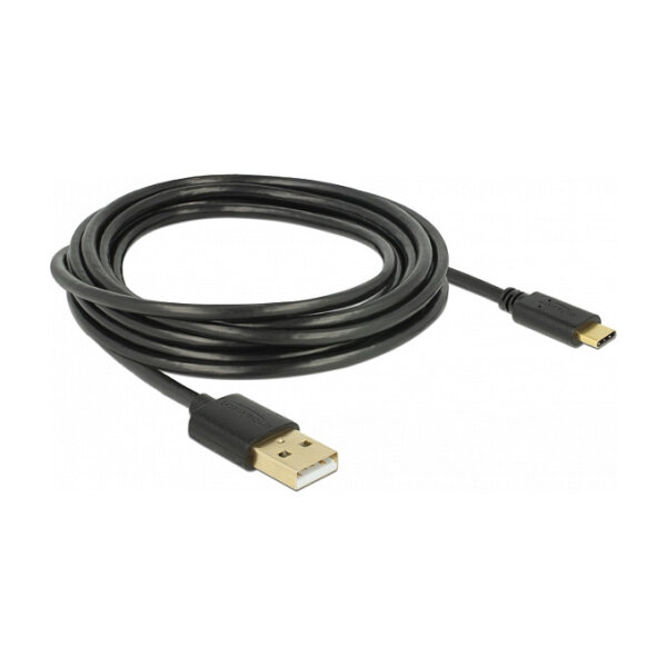 USB2.0 A > USB-C (ST-ST) 3m DeLOCK Black
