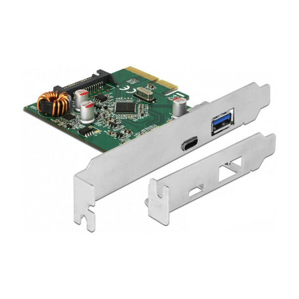 USB PCIe Express x4 Karte > 1x USB-C3.1 Gen2 + 1x USB3.1 Gen2 DeLock
