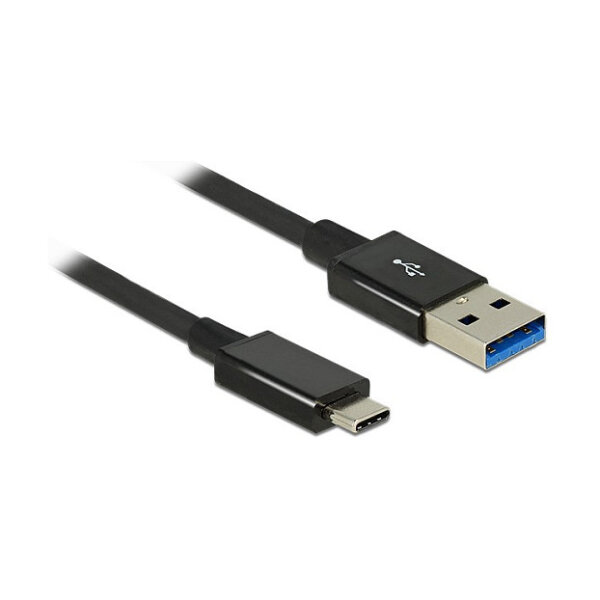 USB3.1 USB Type-C Stecker > USB Typ-A Stecker 1,0 m koaxial schwarz Premium Delock