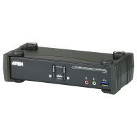 KVM Desktop Switch 2-Port USB 3.1 Gen 1 4K DisplayPort 1.2 KVMP™ Switch with Audio (KVM cables included) ATEN