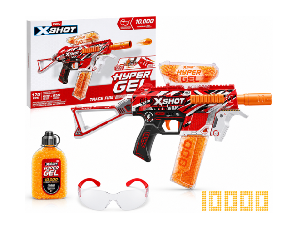 ZURU X-Shot Hyper Blaster Trace Fire mit 10.000 Kugeln